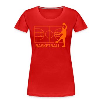 Basketball slamdunk Basketballer "Körbe werfen" - Frauen Premium Bio T-Shirt - Rot - Vorne - Mia (176cm)