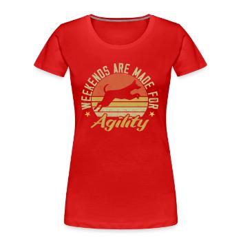 Wochenenden sind wie gemacht für Agility Hundetraining Agility - Frauen Premium Bio T-Shirt - Rot - Vorne - Mia (176cm)