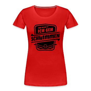 Mir reicht's ich geh Schwimmen - Butterfly - Frauen Premium Bio T-Shirt - Rot - Vorne - Mia (176cm)