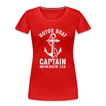 Motorboot Kapitän Anker Motorboot fahren - Frauen Premium Bio T-Shirt - Rot - Vorne - Mia (176cm)