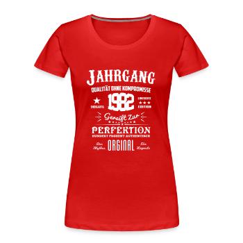 Original Jahrgang 1982 - Frauen Premium Bio T-Shirt - Rot - Vorne - Mia (176cm)