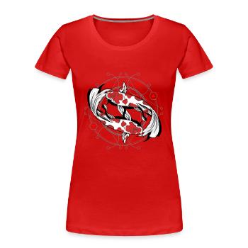 Koi Fisch - Frauen Premium Bio T-Shirt - Rot - Vorne - Mia (176cm)