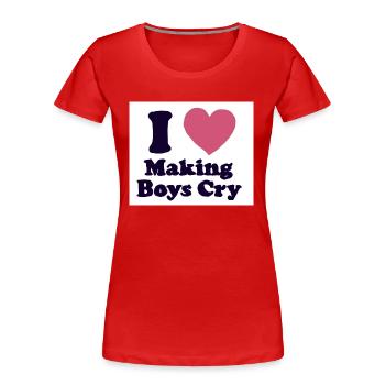 i Love making Boyscry - Frauen Premium Bio T-Shirt - Rot - Vorne - Mia (176cm)