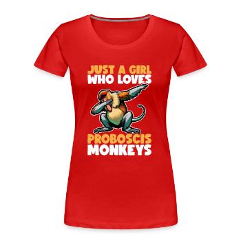 Trompe Singe Dabbing Singe Cadeau Singes - T-shirt bio Premium Femme - rouge - Devant - Mia (176cm)