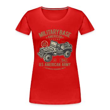MILITARY OFFROAD JEEP - US Army Jeep Shirt Design - Women's Premium Organic T-Shirt - red - Front - Mia (176cm)