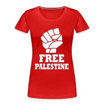 Free palestine - T-shirt bio Premium Femme - rouge - Devant - Mia (176cm)