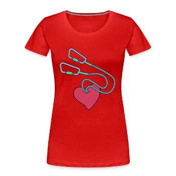 Via ferrata Alpin Mountain Sports - Women's Premium Organic T-Shirt - red - Front - Mia (176cm)