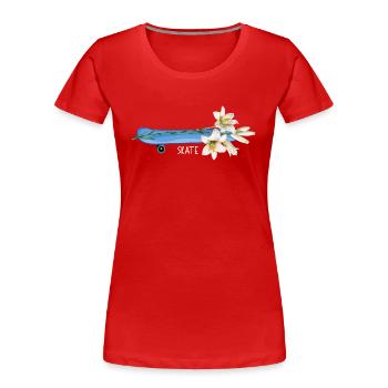 skate sk8 skateboarder "skateing-flower" halfpipe - Frauen Premium Bio T-Shirt - Rot - Vorne - Mia (176cm)