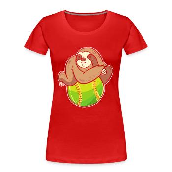 Softball Softball-Spieler - Frauen Premium Bio T-Shirt - Rot - Vorne - Mia (176cm)