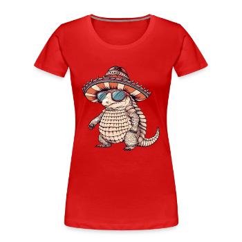 Armadillo Funny Sombrero - T-shirt bio Premium Femme - rouge - Devant - Mia (176cm)