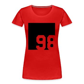 1998 - Women's Premium Organic T-Shirt - red - Front - Mia (176cm)