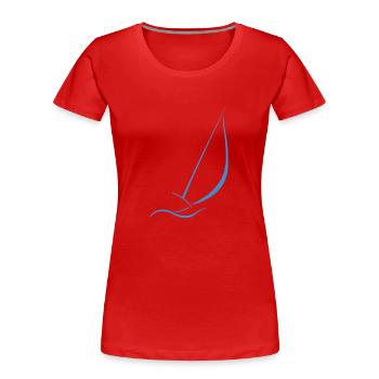 Segelboot, Meer, Wasser, Wind, - Frauen Premium Bio T-Shirt - Rot - Vorne - Mia (176cm)