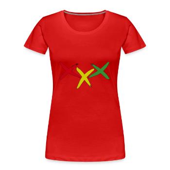 XXX RASTA - Frauen Premium Bio T-Shirt - Rot - Vorne - Mia (176cm)