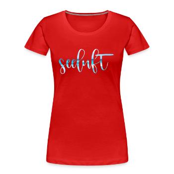 Sea air typography - Women's Premium Organic T-Shirt - red - Front - Mia (176cm)