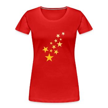 Étoile astérisque motif ciel étoilé - T-shirt bio Premium Femme - rouge - Devant - Mia (176cm)