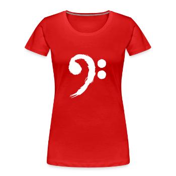Bass musikalische Symbole - Frauen Premium Bio T-Shirt - Rot - Vorne - Mia (176cm)