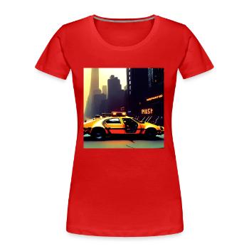Cyberpunk Auto - T-shirt bio Premium Femme - rouge - Devant - Mia (176cm)