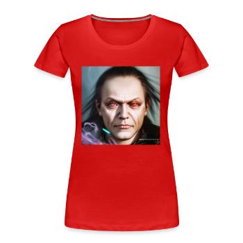 Joe - Frauen Premium Bio T-Shirt - Rot - Vorne - Mia (176cm)