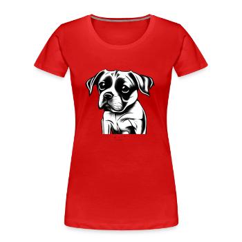 Puppy One - Frauen Premium Bio T-Shirt - Rot - Vorne - Mia (176cm)