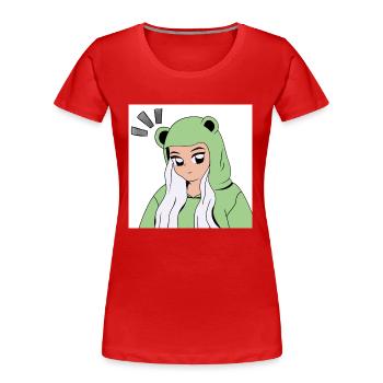 I don`t know - Frauen Premium Bio T-Shirt - Rot - Vorne - Mia (176cm)