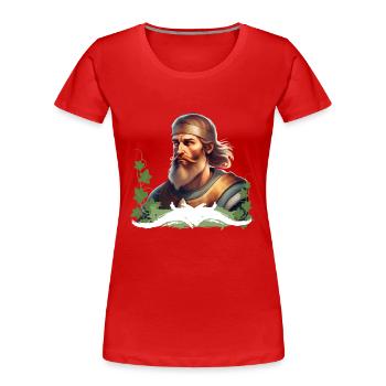 Guerrier - Germanique médiéval - T-shirt bio Premium Femme - rouge - Devant - Mia (176cm)