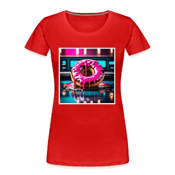 Donut 2 - Frauen Premium Bio T-Shirt - Rot - Vorne - Mia (176cm)