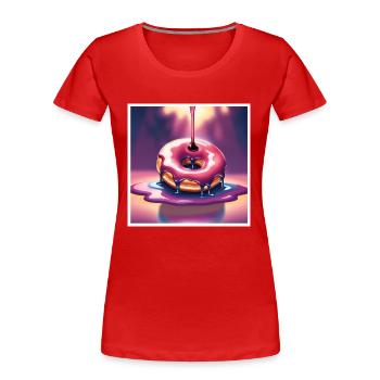 Donut 3 - Frauen Premium Bio T-Shirt - Rot - Vorne - Mia (176cm)