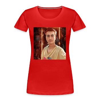 IMG 20240502 143312 300 - T-shirt bio Premium Femme - rouge - Devant - Mia (176cm)