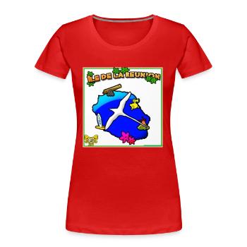 Ile de la Reunion Paille en queue - T-shirt bio Premium Femme - rouge - Devant - Mia (176cm)