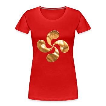 Baskische Quer - Frauen Premium Bio T-Shirt - Rot - Vorne - Mia (176cm)