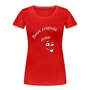 Best friends forever - Frauen Premium Bio T-Shirt - Rot - Vorne - Mia (176cm)