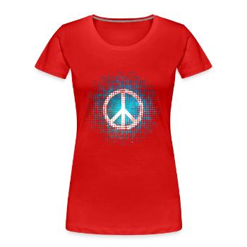 Paix signe peace symbol liberté été festival amour - T-shirt bio Premium Femme - rouge - Devant - Mia (176cm)