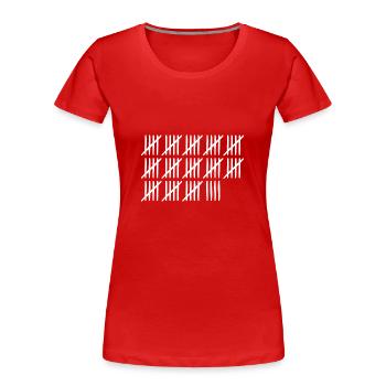 69. Geburtstag Strichliste 69 Jahre alt - Frauen Premium Bio T-Shirt - Rot - Vorne - Mia (176cm)