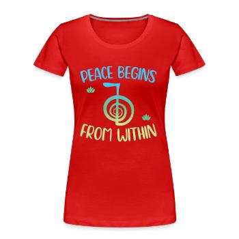 Geschenke für Reiki Meister - Frauen Premium Bio T-Shirt - Rot - Vorne - Mia (176cm)