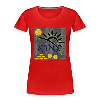 KING - Club WoW - Frauen Premium Bio T-Shirt - Rot - Vorne - Mia (176cm)
