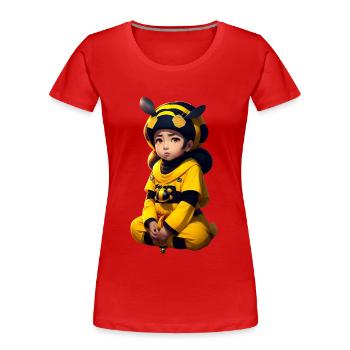 Kawaii abeille bel enfant - T-shirt bio Premium Femme - rouge - Devant - Mia (176cm)