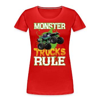 Monster trucks rule - T-shirt bio Premium Femme - rouge - Devant - Mia (176cm)