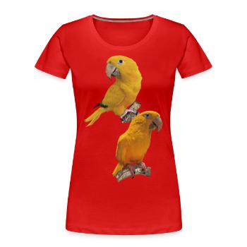 The Golden Parrot - Women's Premium Organic T-Shirt - red - Front - Mia (176cm)