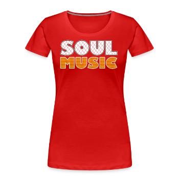 Soul Music Vintage - T-shirt bio Premium Femme - rouge - Devant - Mia (176cm)