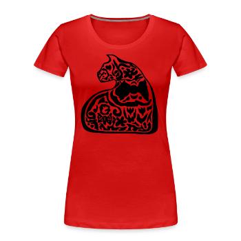 Elegant cat shape - Women's Premium Organic T-Shirt - red - Front - Mia (176cm)