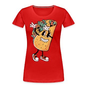 Taco - T-shirt bio Premium Femme - rouge - Devant - Mia (176cm)