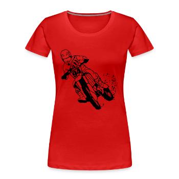 Moto Cross - Women's Premium Organic T-Shirt - red - Front - Mia (176cm)