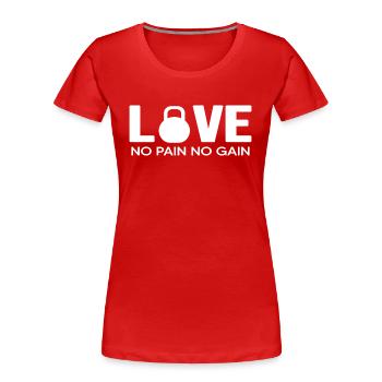 calisthenics gym "pain-gain" muscle fitness - Frauen Premium Bio T-Shirt - Rot - Vorne - Mia (176cm)