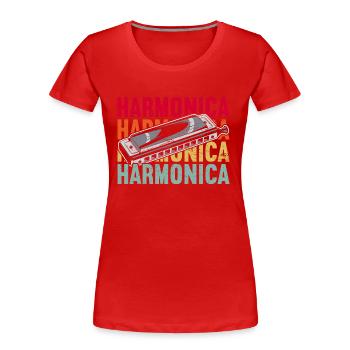 Harmonica Instrument Harmonicas - T-shirt bio Premium Femme - rouge - Devant - Mia (176cm)