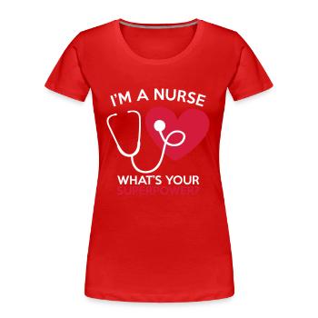 IM A NURSE - Women's Premium Organic T-Shirt - red - Front - Mia (176cm)