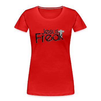 Jesus Freak - Black n Grey - Frauen Premium Bio T-Shirt - Rot - Vorne - Mia (176cm)