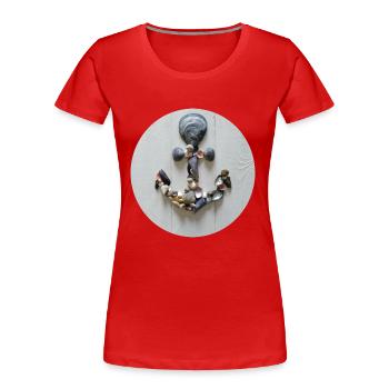 Ein Anker aus Muscheln - Frauen Premium Bio T-Shirt - Rot - Vorne - Mia (176cm)
