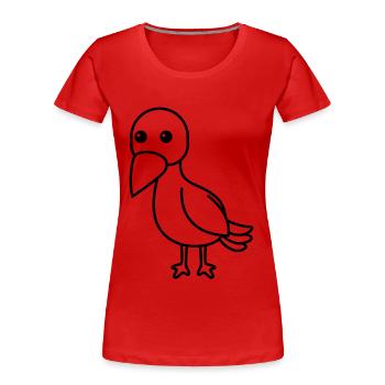 Corneille Comic Animal - T-shirt bio Premium Femme - rouge - Devant - Mia (176cm)