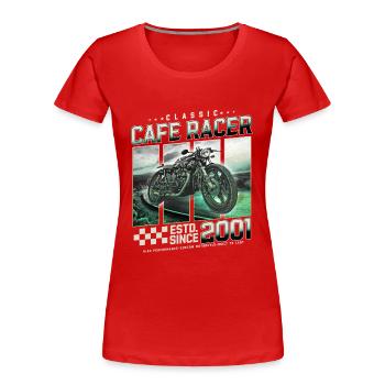 Cafe Racer construit en 2001 - T-shirt bio Premium Femme - rouge - Devant - Mia (176cm)