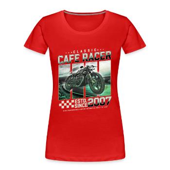 Cafe Racer construit en 2007 - T-shirt bio Premium Femme - rouge - Devant - Mia (176cm)